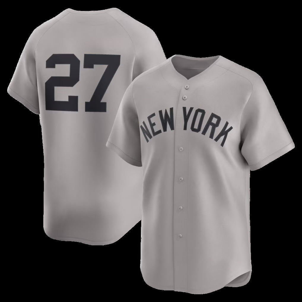 Boles  New York Yankees #27 Giancarlo Stanton Gray  Road Limited Player Jersey