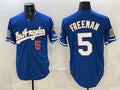 Boles Los Angeles Dodgers #5 Freddie Freeman Royal  2026 Gold Collection 9x & B2B Champs Patch Stitched Jersey