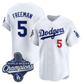 Boles Los Angeles Dodgers #5 Freddie Freeman White  2025 Champions Stitched Jersey