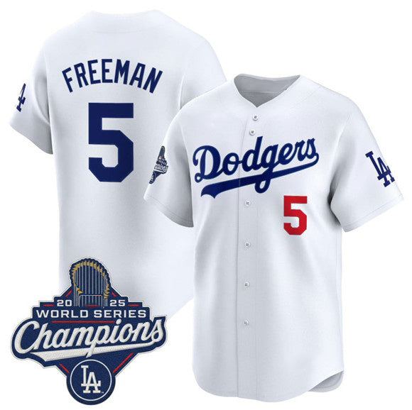 Boles Los Angeles Dodgers #5 Freddie Freeman White  2025 Champions Stitched Jersey