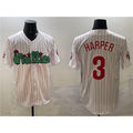 Boles  Philadelphia Phillies #3 Bryce Harper White  Phanatic Cool Base Stitched Jersey