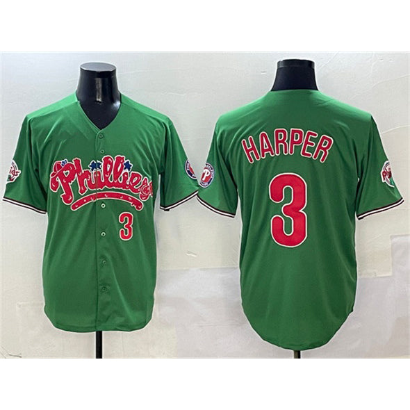 Boles  Philadelphia Phillies #3 Bryce Harper Green  Phanatic Limited Stitched Jersey